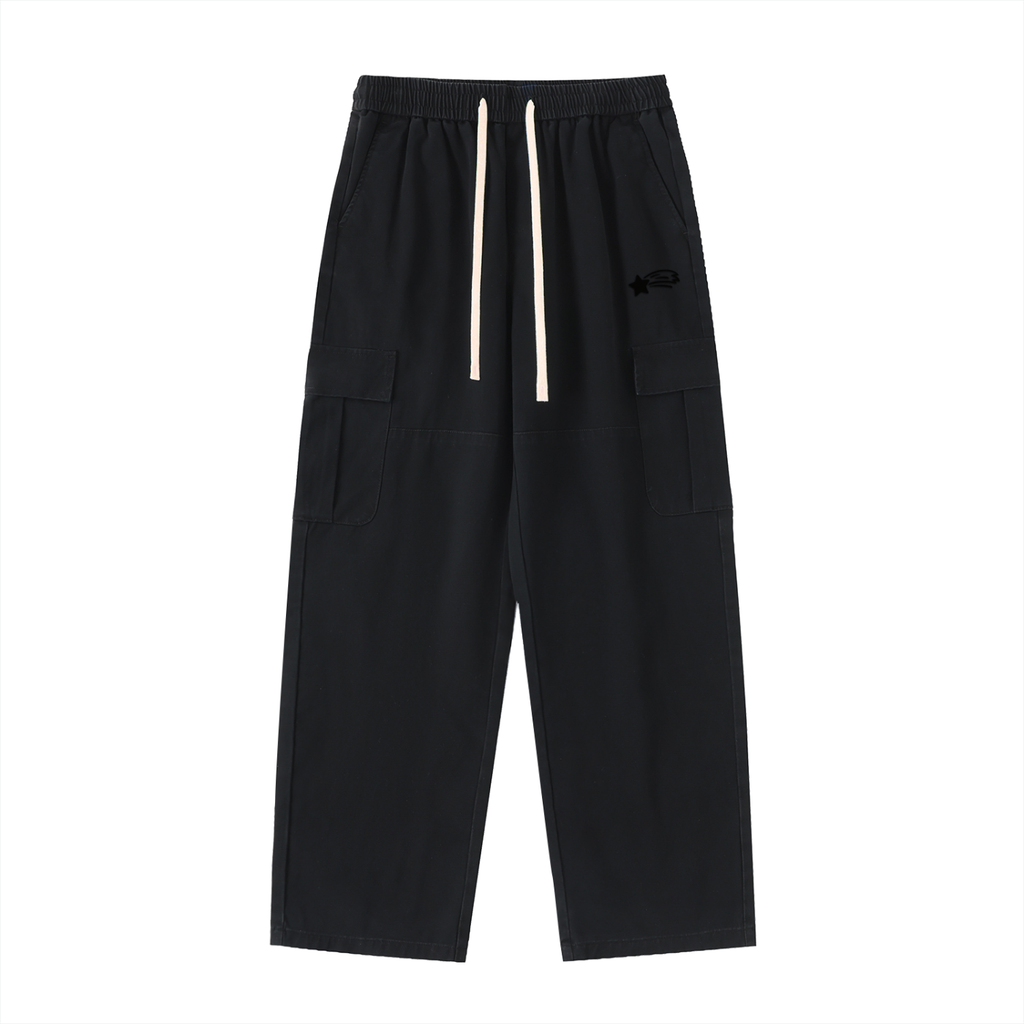 MountainStarGalaxy Men’s Drawstring Waist Straight-Leg Cargo Pants