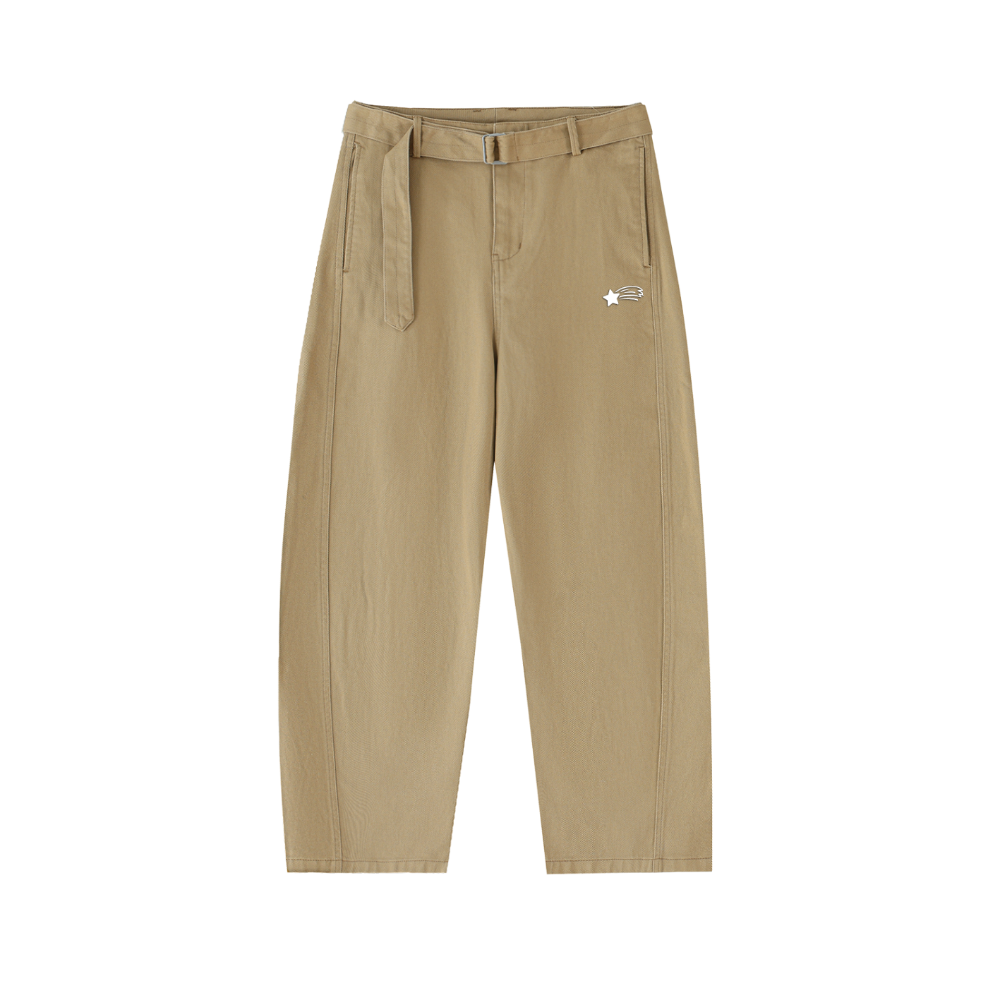 MountainStarGalaxy Women’s Belted Barrel-leg Chino Pants