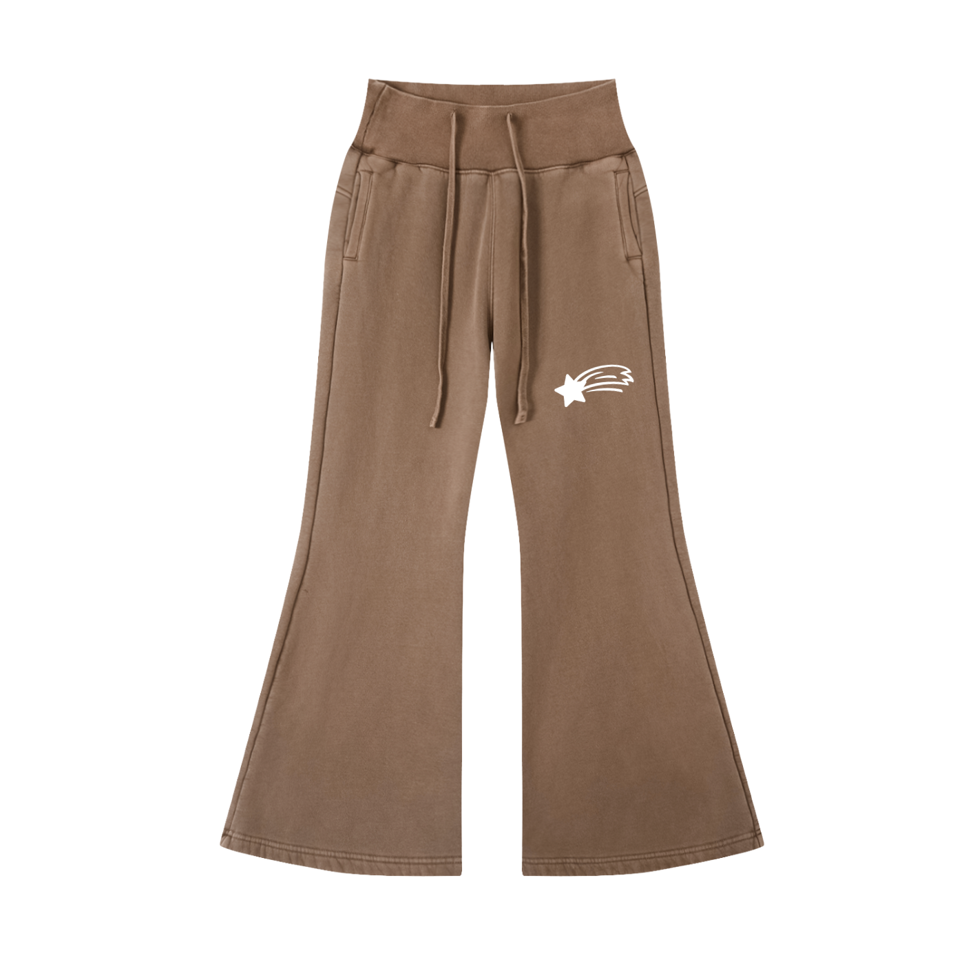 MountainStarGalaxy Women’s Vintage Washed Flared Fleece Pants Coffee