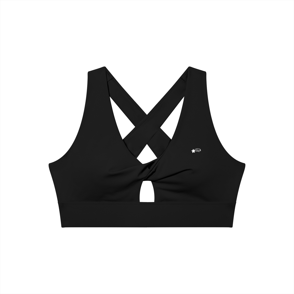 MountainStarGalaxy Women's Twist Front V-Neck Sports Bra