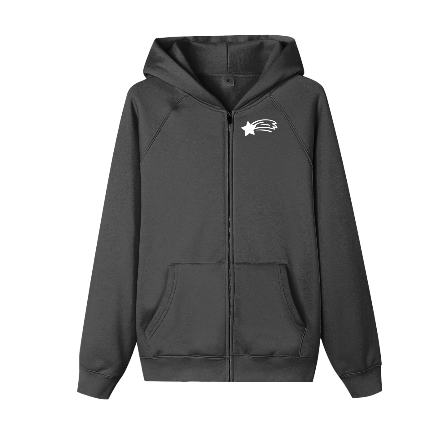 MountainStarGalaxy Unisex Essential Zip-up Fleece Hoodie Black
