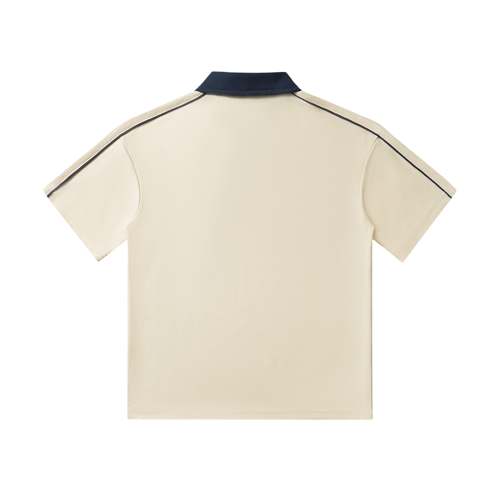 MountainStarGalaxy Contrast Collar Short-Sleeve Polo Shirt White