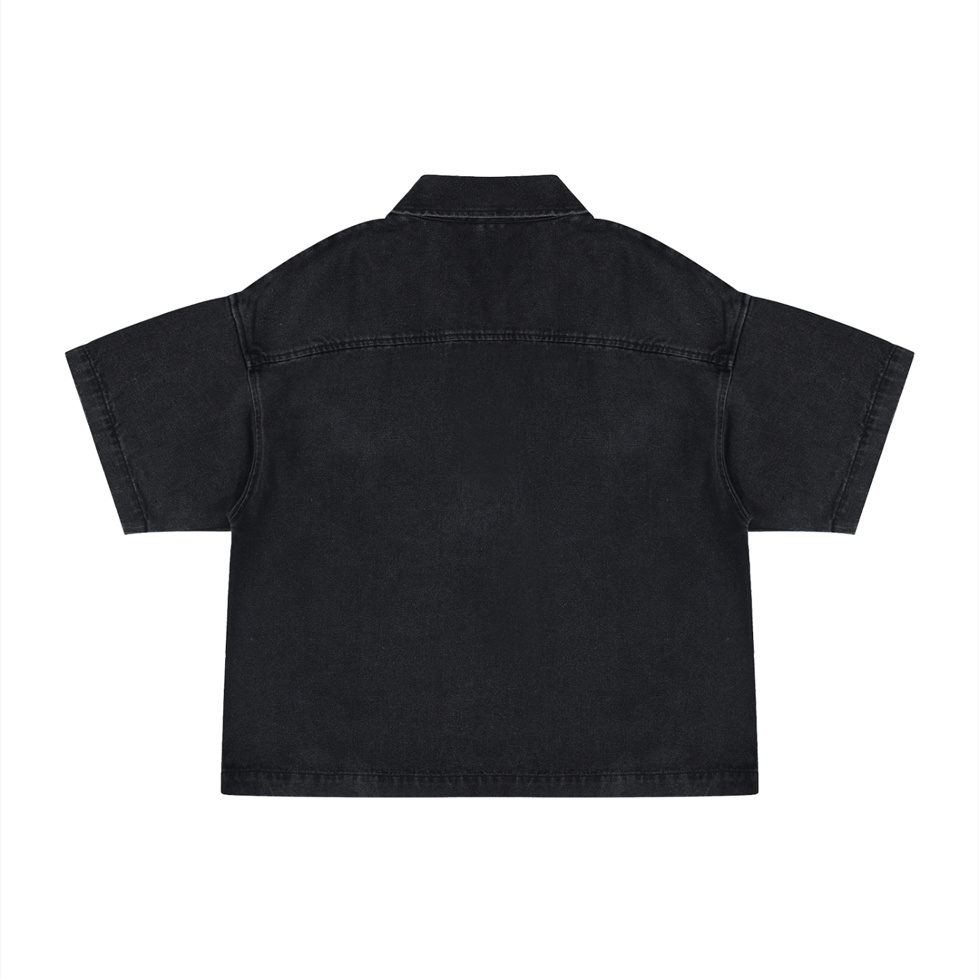 MountainStarGalaxy Unisex Vintage Wash Boxy Quarter-Zip Denim Shirt