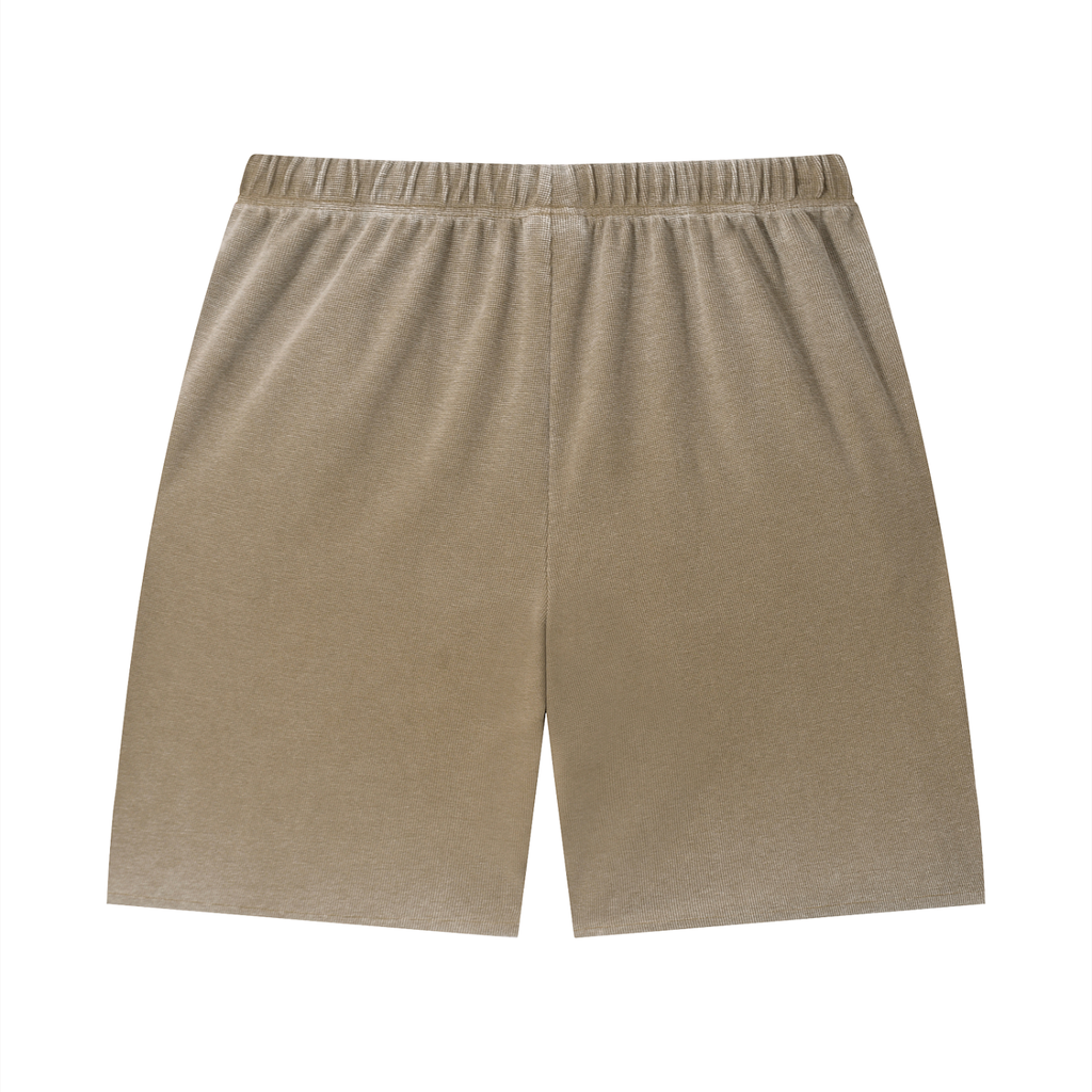 MountainStarGalaxy Unisex Vintage Wash Sunfade Waffle Raw Hem Shorts