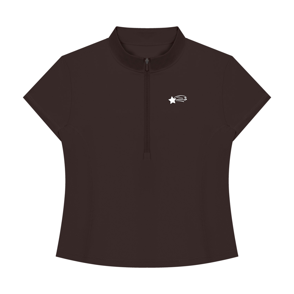 MountainStarGalaxy Women's Yoga Quarter-Zip Mock Neck T-Shirt