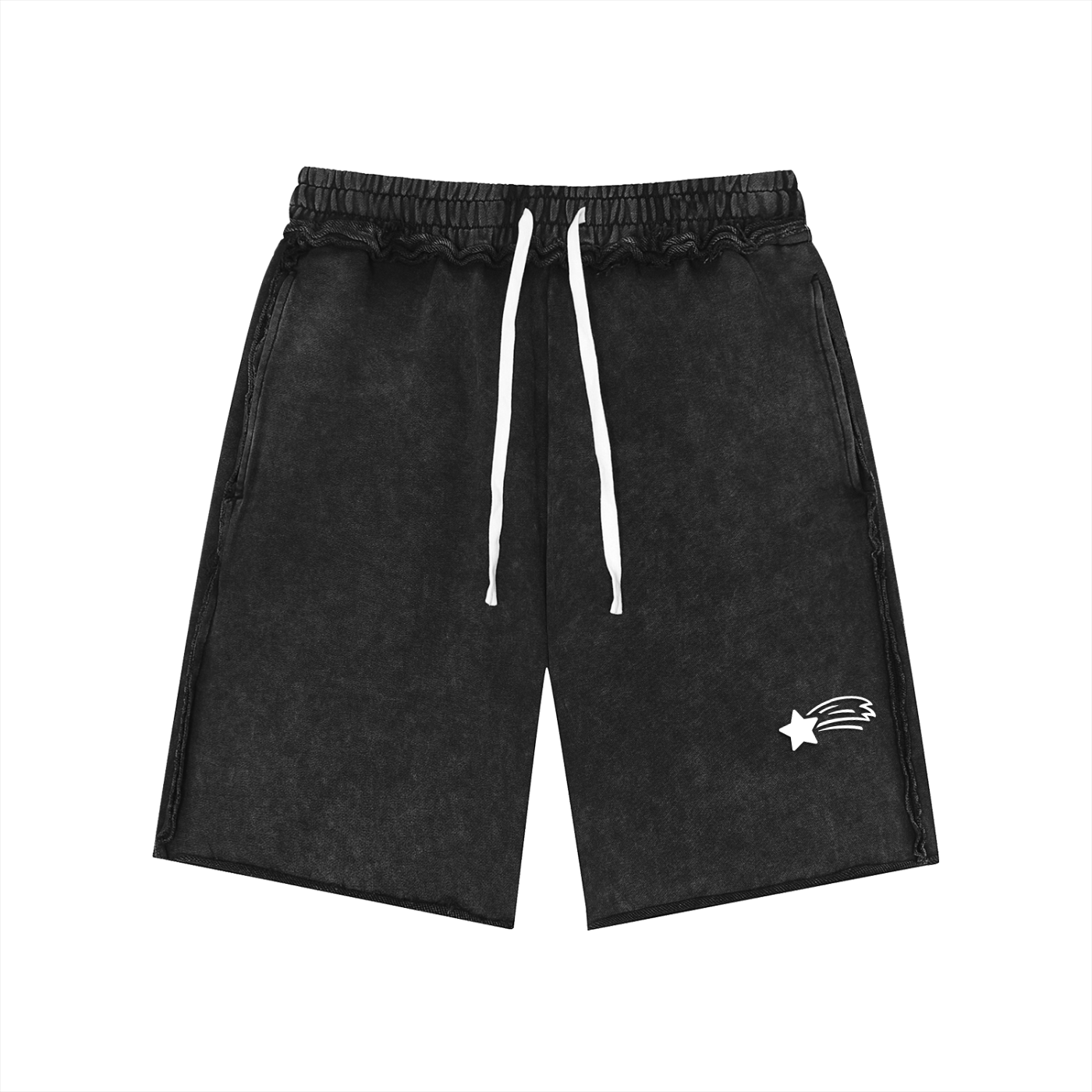 MountainStarGalaxy Mineral Wash Raw Edge Shorts