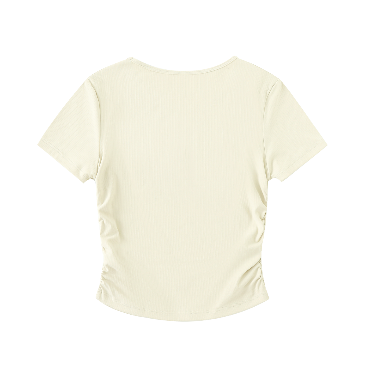 MountainStarGalaxy Women’s Ruched Bodycon Crop Top shirt Beige