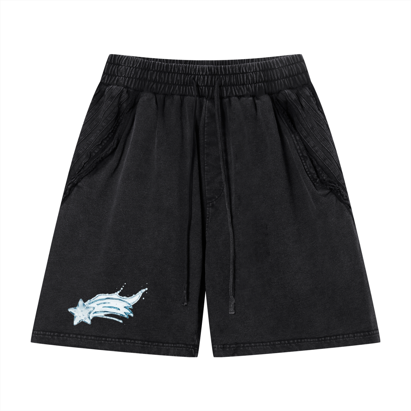 MountainStarGalaxy Unisex Vintage Wash Raw Edge Shorts