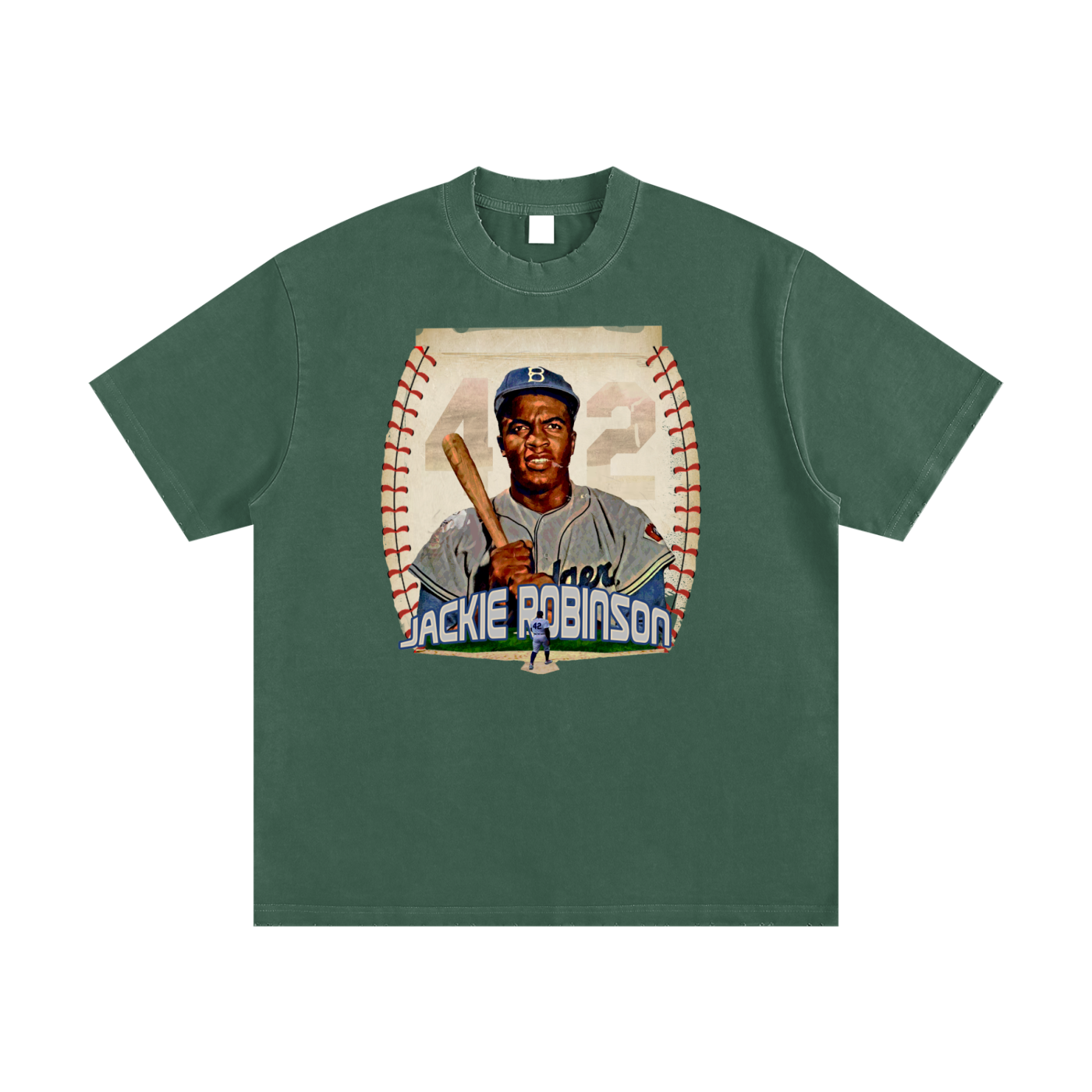 MountainStarGalaxy Unisex Heavyweight Vintage Washed Frayed Shirt Retro Green