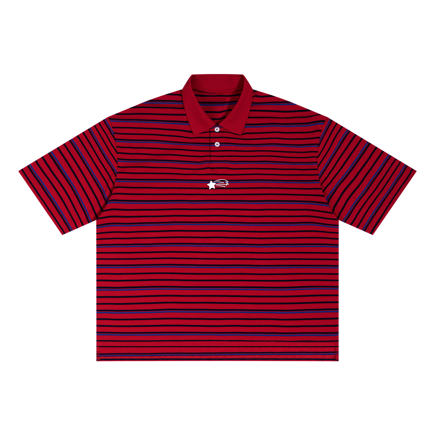 MountainStarGalaxy Unisex Striped Boxy Collared Polo Shirt