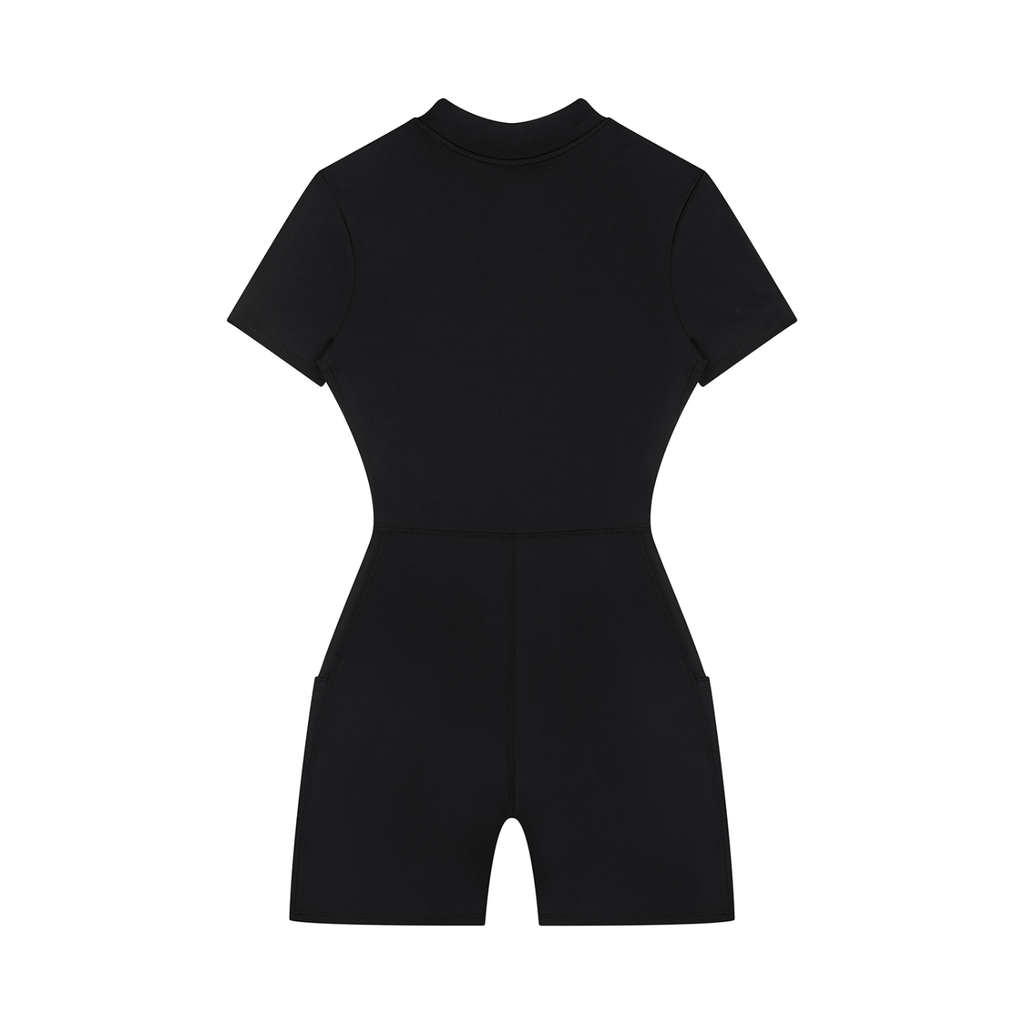 MountainStarGalaxy Women's Quarter-Zip Short Sleeve Romper