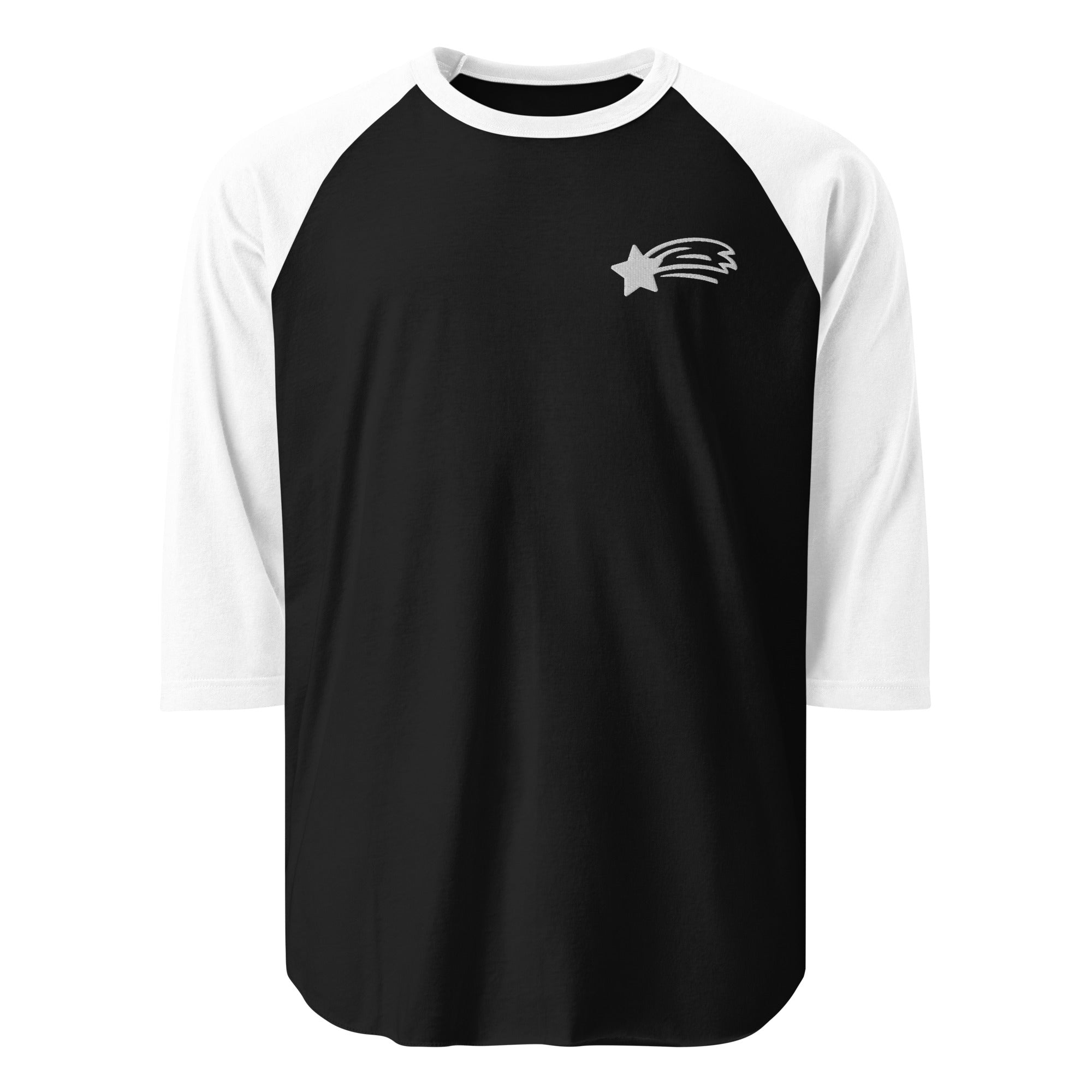 MountainStarGalaxy Unisex 3/4 Sleeve Raglan Shirt Black White
