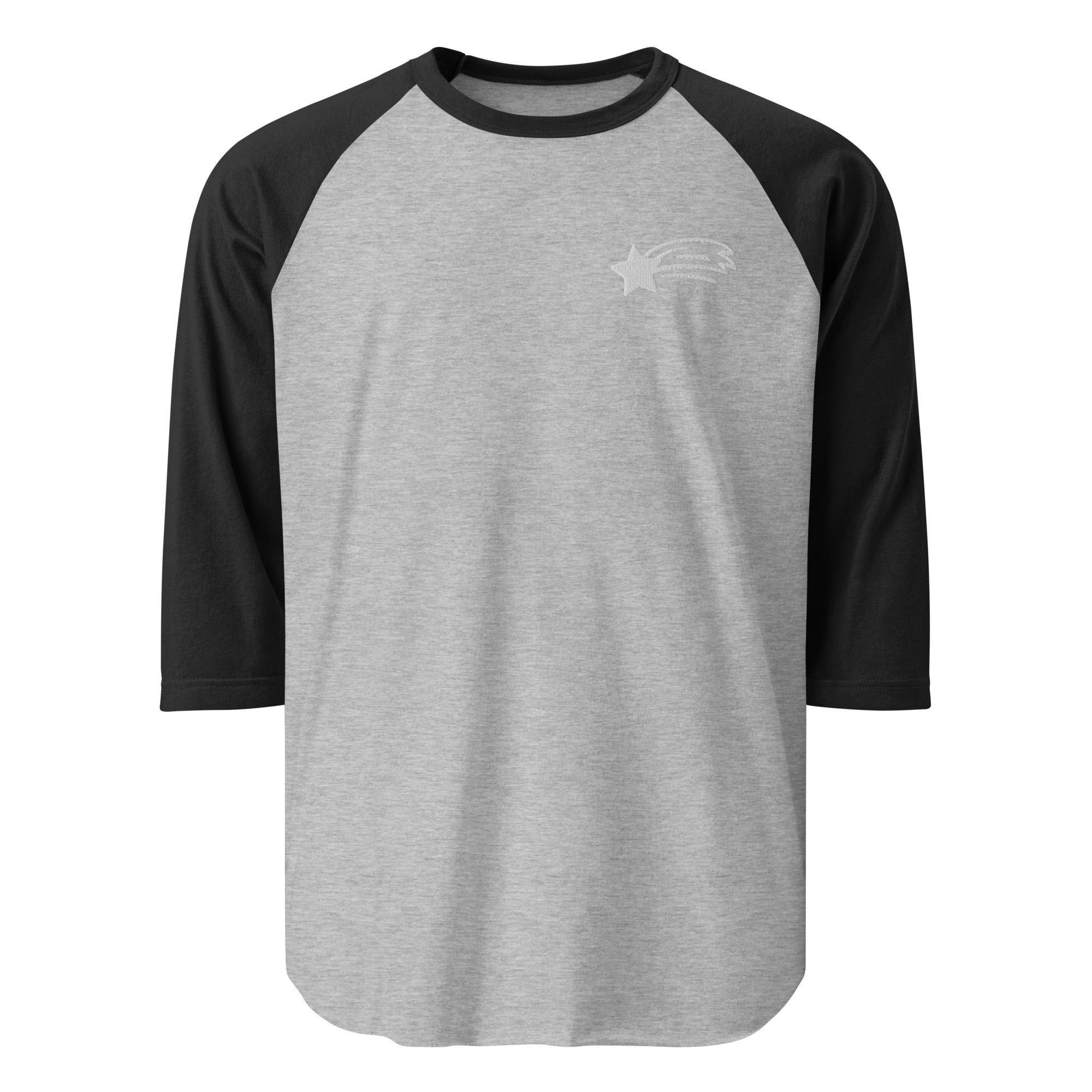 MountainStarGalaxy Unisex 3/4 Sleeve Raglan Shirt Heather Grey Black