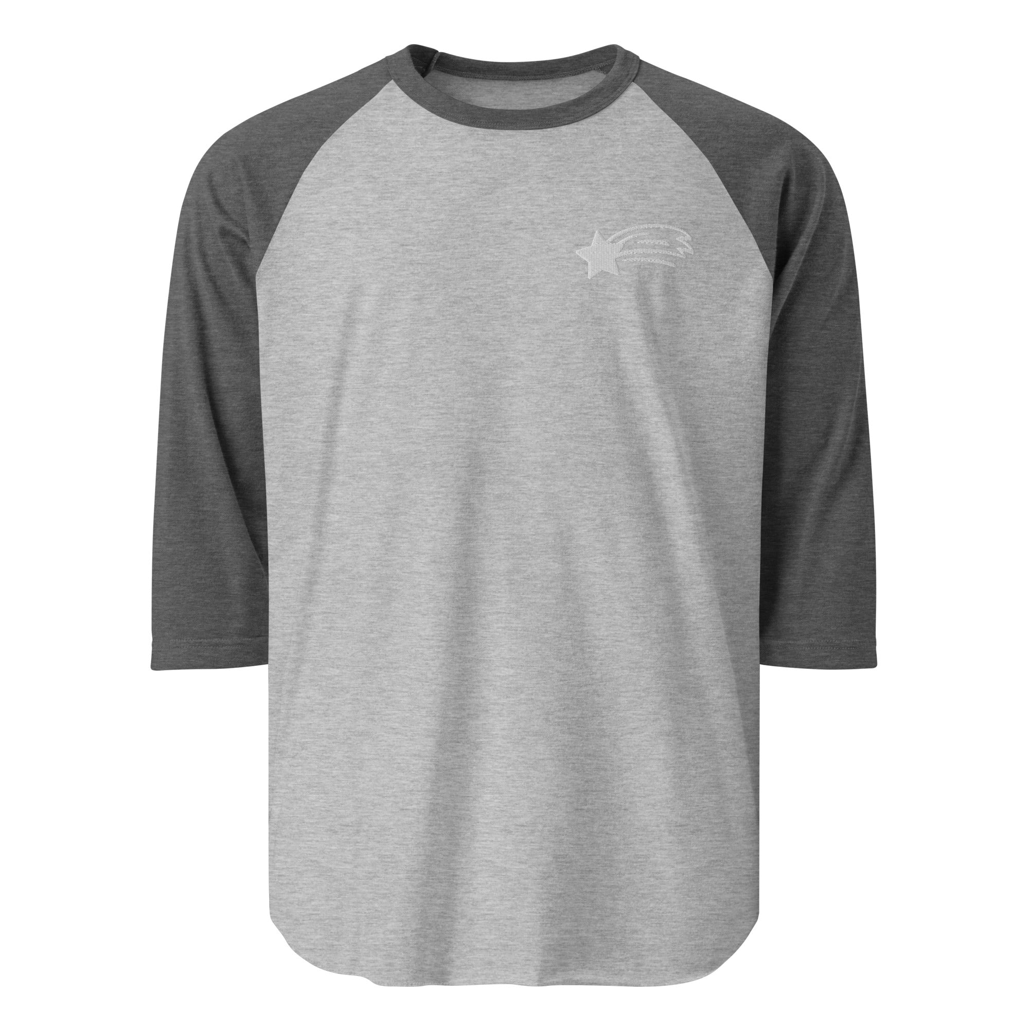MountainStarGalaxy Unisex 3/4 Sleeve Raglan Shirt Heather Grey Heather Charcoal
