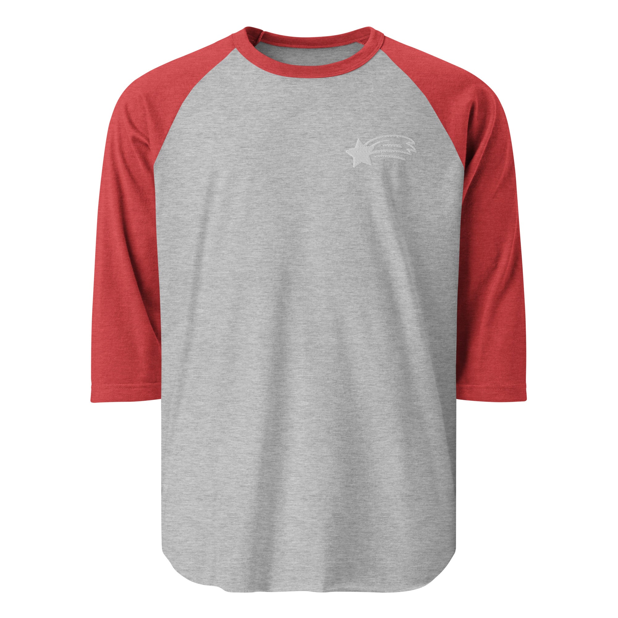 MountainStarGalaxy Unisex 3/4 Sleeve Raglan Shirt Heather Grey Heather Red