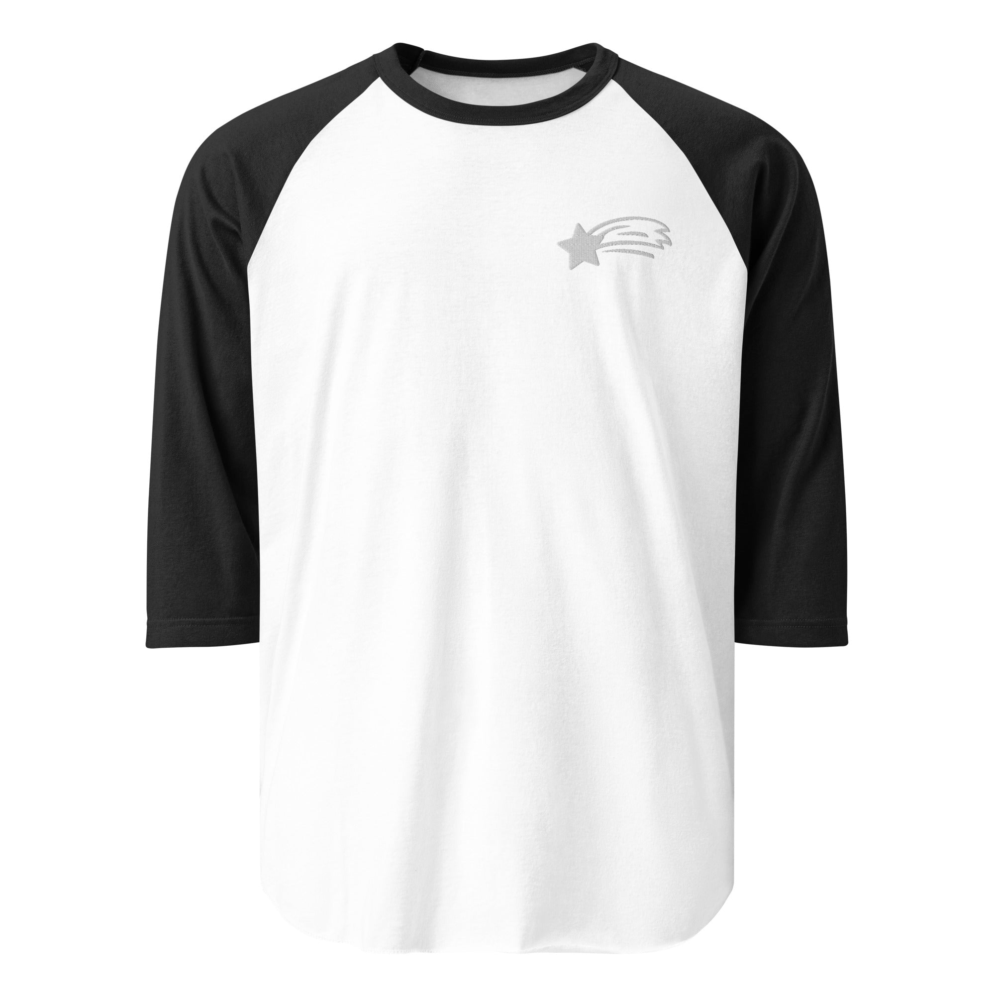MountainStarGalaxy Unisex 3/4 Sleeve Raglan Shirt White Black
