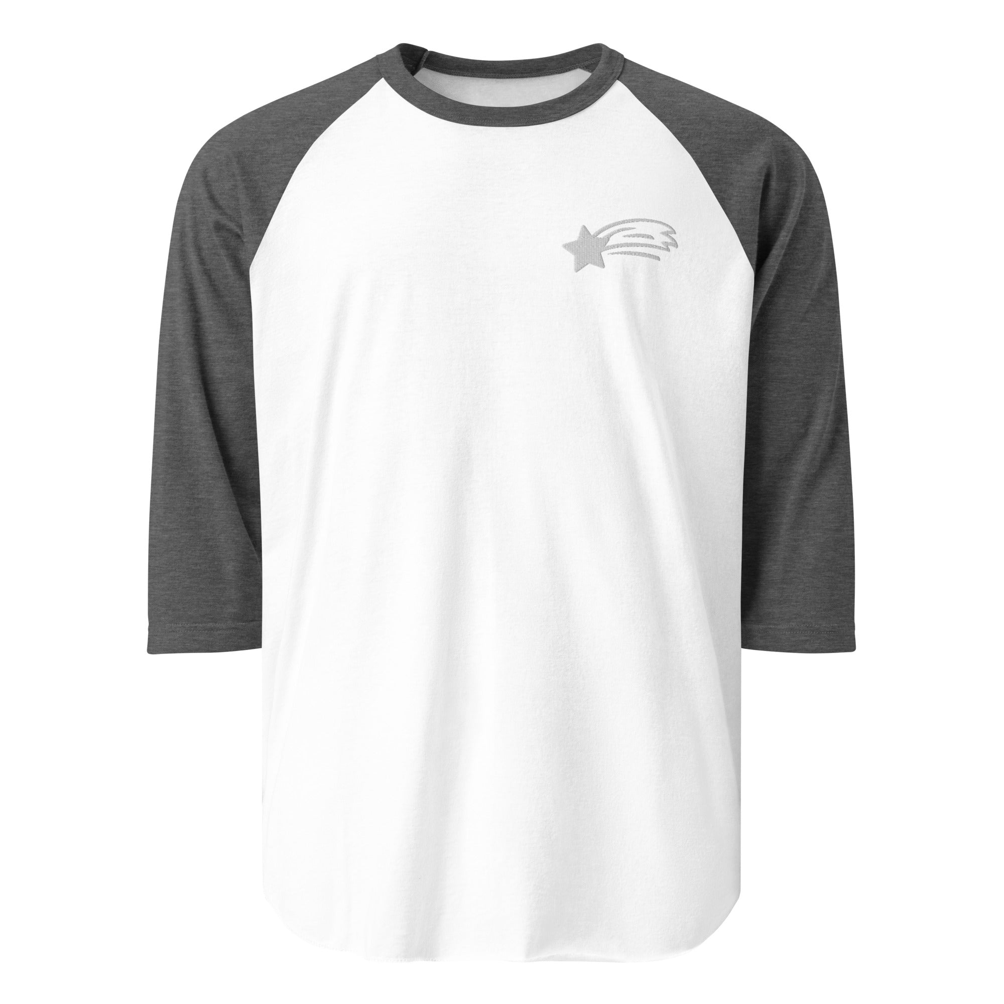 MountainStarGalaxy Unisex 3/4 Sleeve Raglan Shirt White Heather Charcoal