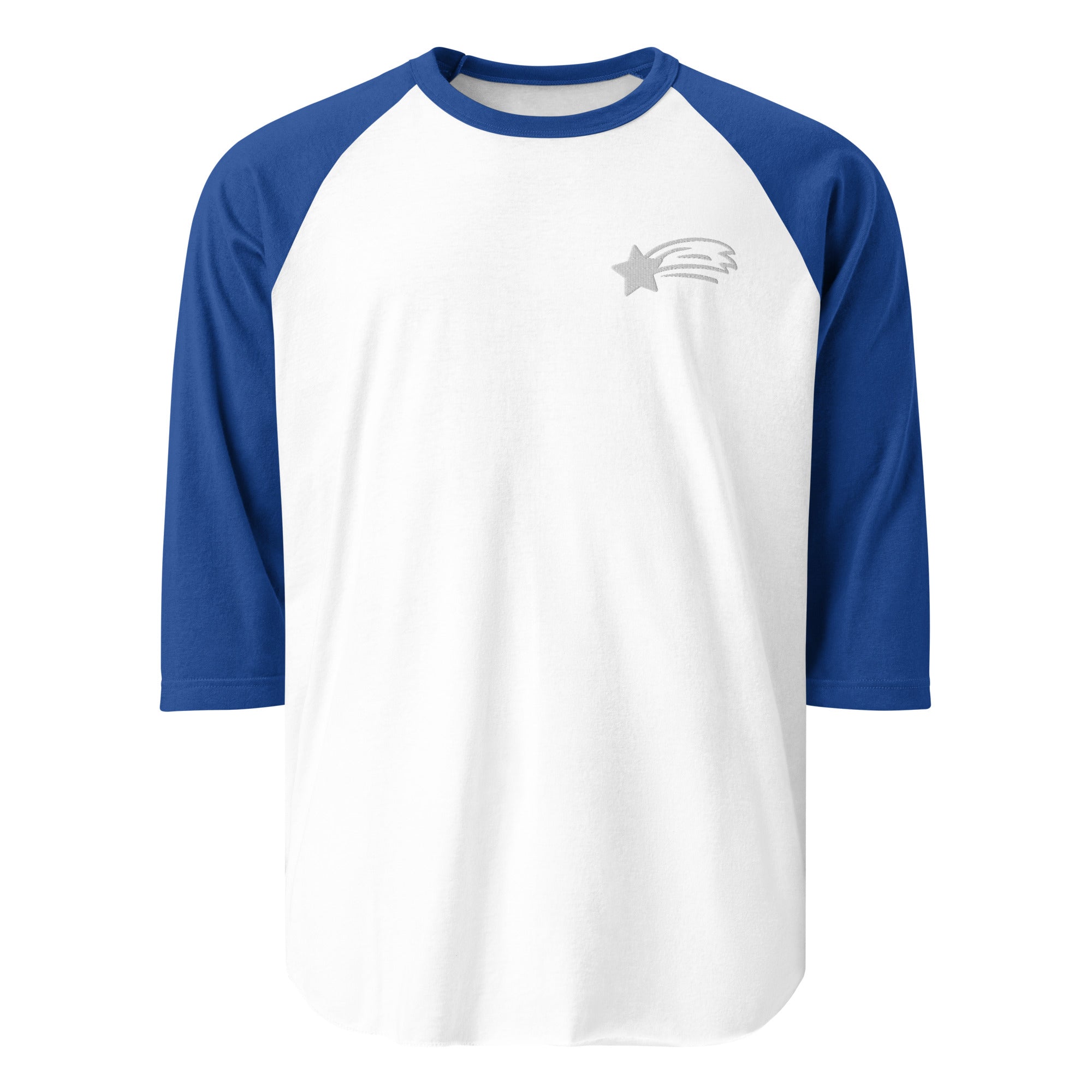 MountainStarGalaxy Unisex 3/4 Sleeve Raglan Shirt White Royal