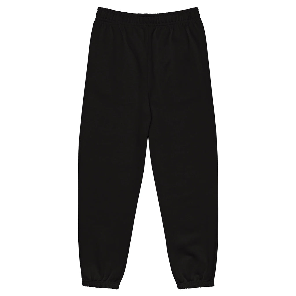 Unisex heavyweight black sweatpants, elastic waist and cuffs, MountainStarGalaxy style