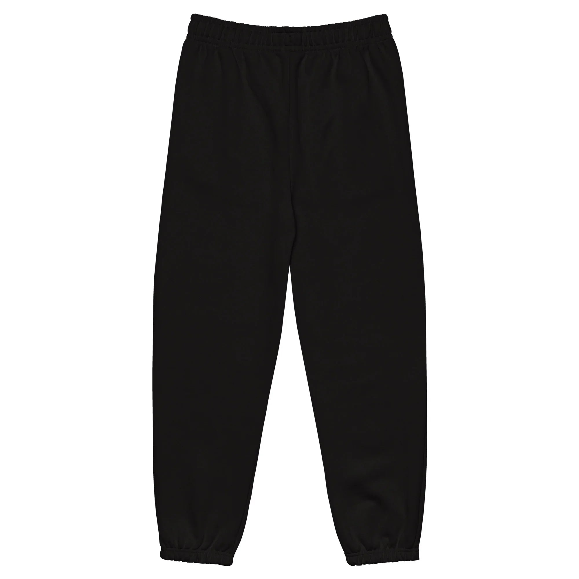 Unisex heavyweight black sweatpants, elastic waist and cuffs, MountainStarGalaxy style