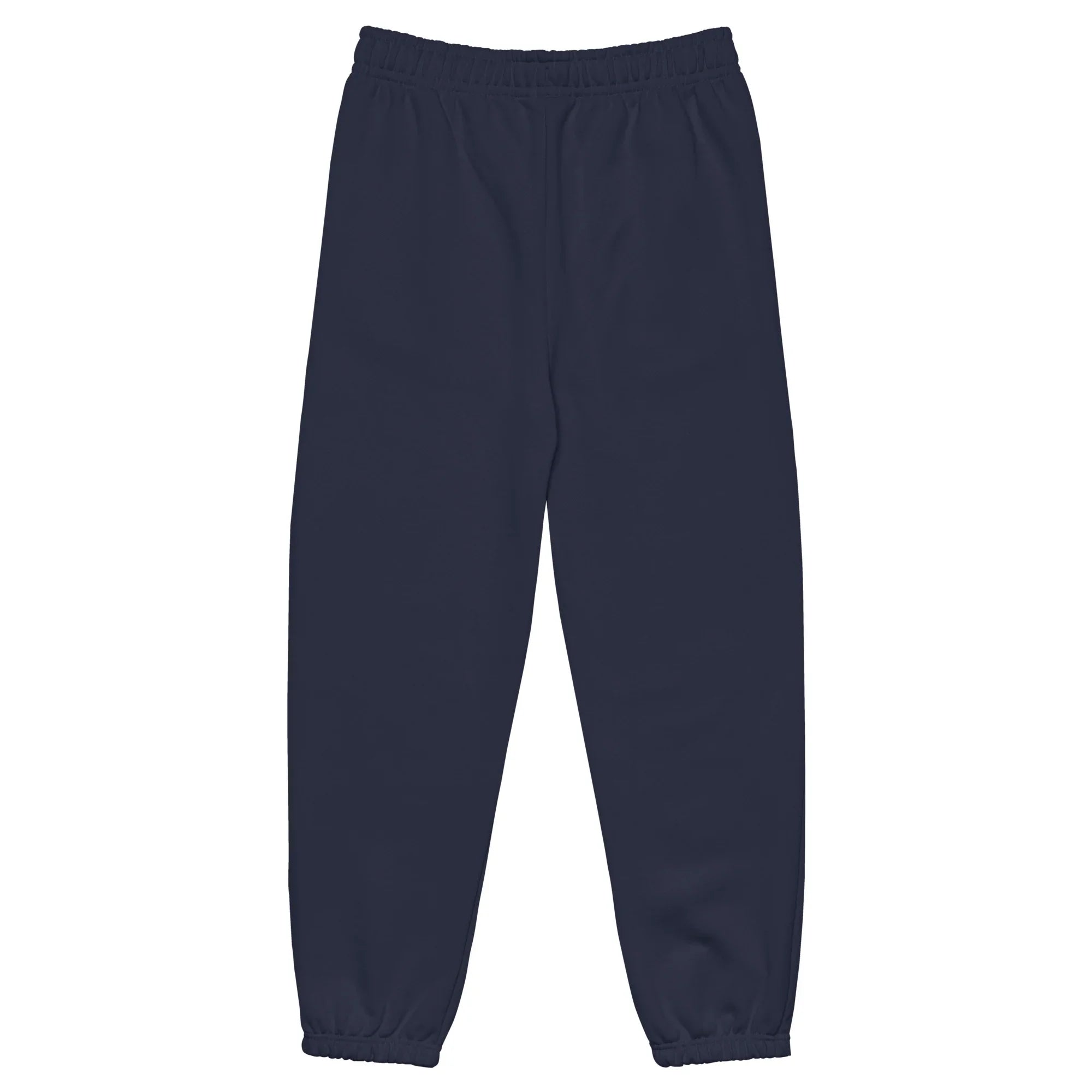 MountainStarGalaxy unisex heavyweight navy sweatpants, back view, elastic waist and cuffs