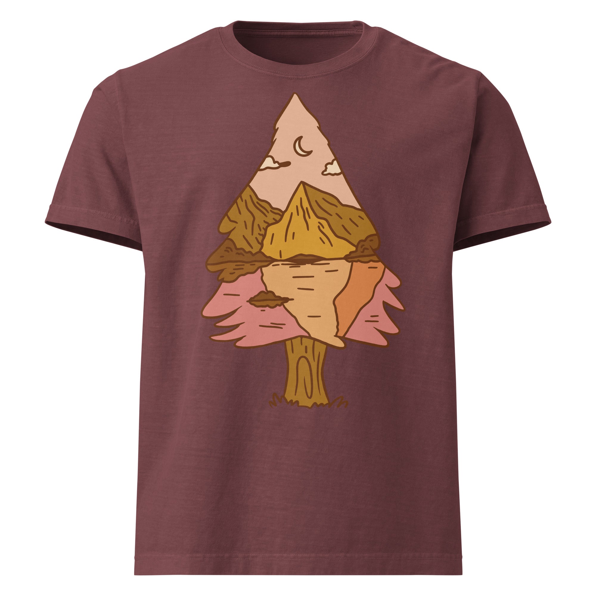 MountainStarGalaxy Unisex Oversized Shirt Washed Maroon