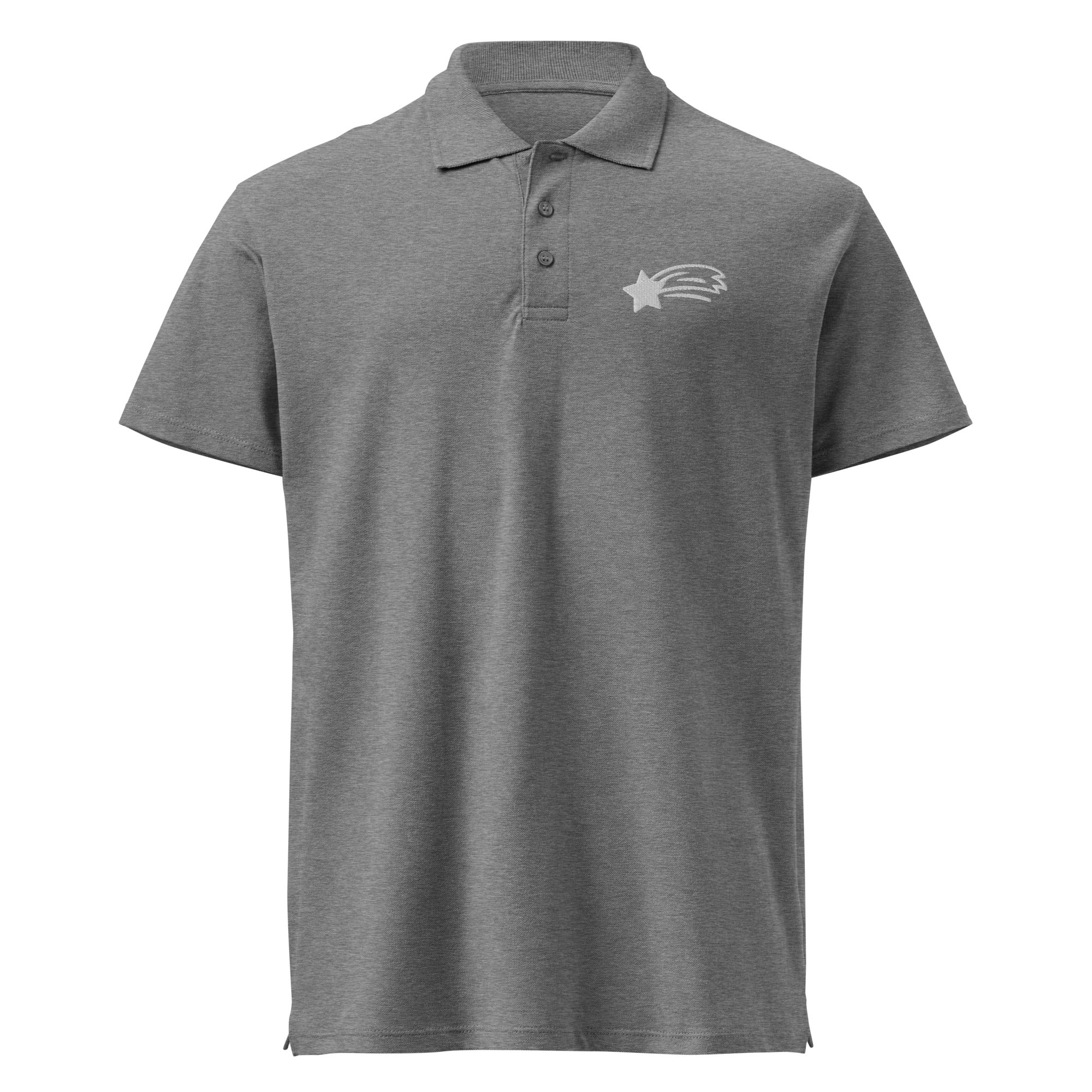 MountainStarGalaxy Unisex Premium Pique Polo Shirt Grey Melange